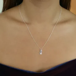 Studio Jewellery Necklaces-Origami Fox Silver Necklace