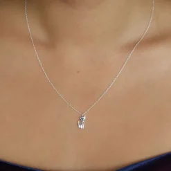 Studio Jewellery Necklaces-Origami Fox Silver Necklace
