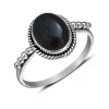 Studio Jewellery Gem Stone Rings | Rings-Oval Onyx Silver Ring