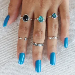 Studio Jewellery Gem Stone Rings | Rings-Oval Onyx Silver Ring