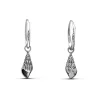Studio Jewellery Hoop Earrings | Earrings-Patterned Cone Shell Silver Hoop Charm Earrings