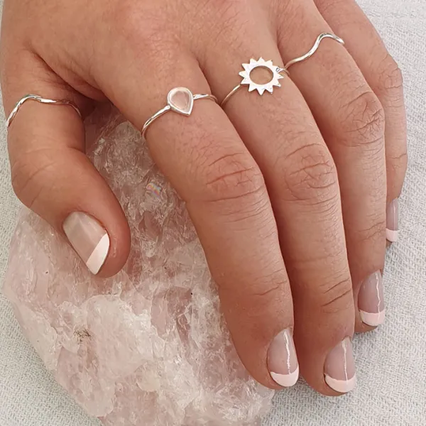 Studio Jewellery Midi And Knuckle Rings | Rings-Patterned Wawa Silver Ring