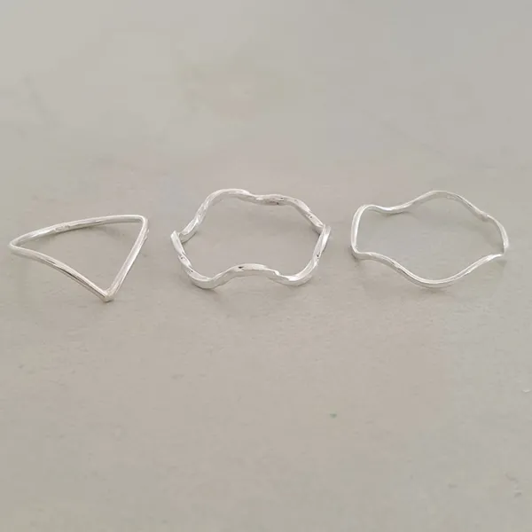 Studio Jewellery Midi And Knuckle Rings | Rings-Patterned Wawa Silver Ring