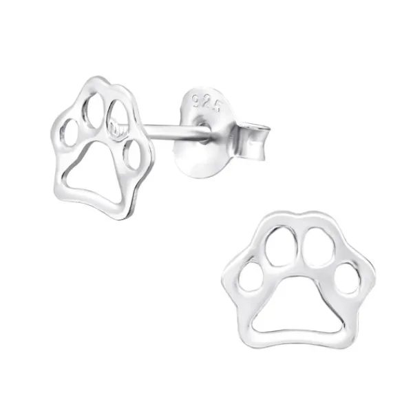 Studio Jewellery Stud Earrings | Earrings-Paws Silver Earring Studs