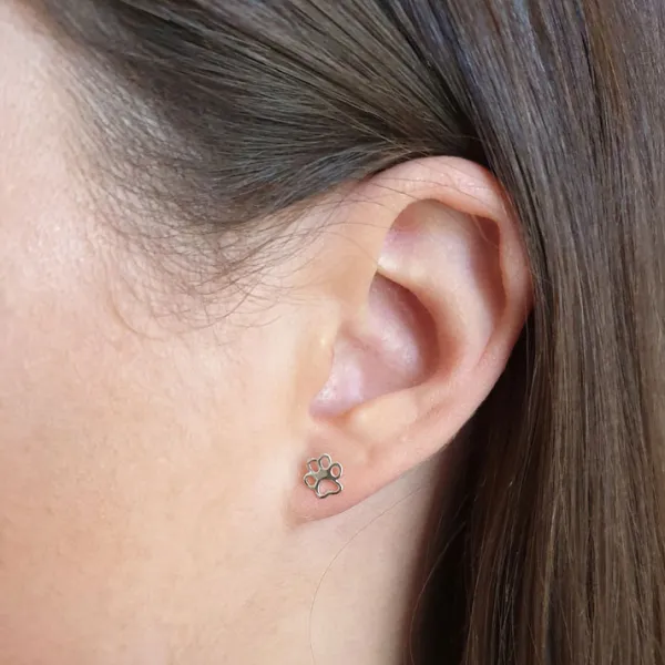 Studio Jewellery Stud Earrings | Earrings-Paws Silver Earring Studs