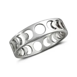 Studio Jewellery Feature & Stacker Rings | Rings-Phases of Moon Silver 5mm Band Ring