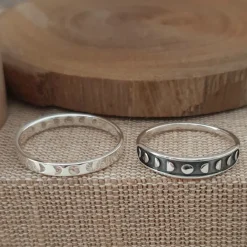 Studio Jewellery Feature & Stacker Rings | Rings-Phases of Moon Silver Ring