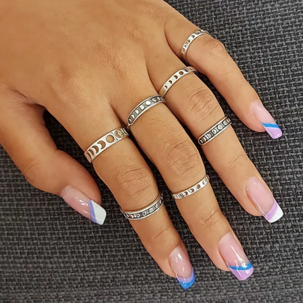 Studio Jewellery Feature & Stacker Rings | Rings-Phases of Moon Silver Ring