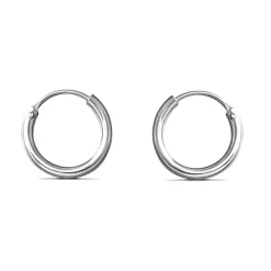Studio Jewellery Hoop Earrings | Earrings-Plain 14mm Silver Hoop Earrings