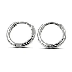 Studio Jewellery Hoop Earrings | Earrings-Plain 11mm Silver Hoop Huggie Earrings