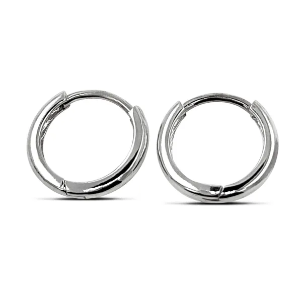 Studio Jewellery Hoop Earrings | Earrings-Plain 11mm Silver Hoop Huggie Earrings