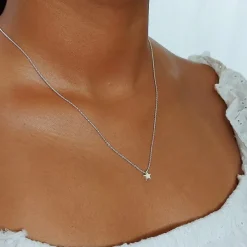 Studio Jewellery Necklaces-Plain Star Silver Necklace