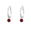 Studio Jewellery Hoop Earrings | Earrings-Red Silver Hoop Earrings