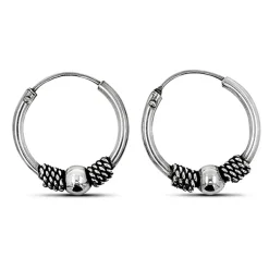 Studio Jewellery Hoop Earrings | Earrings-Rope Bali Silver Hoop Earrings