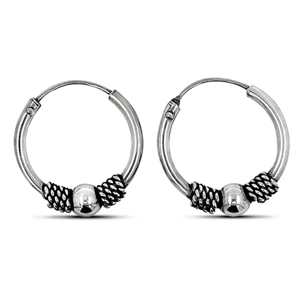 Studio Jewellery Hoop Earrings | Earrings-Rope Bali Silver Hoop Earrings