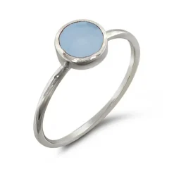Studio Jewellery Gem Stone Rings | Rings-Round Blue Shell Silver Ring