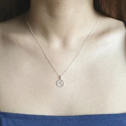 Studio Jewellery Necklaces-Round Surf Wave Silver Necklace