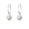 Studio Jewellery Hoop Earrings | Earrings-Shiva Shell Disc Charm Silver Hoop Earrings