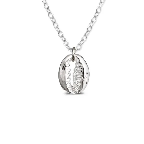 Studio Jewellery Necklaces-Silver Cowrie Necklace