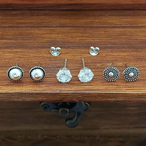 Studio Jewellery Stud Earrings | Earrings-Silver Dome Stud Earrings