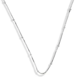 Studio Jewellery Necklaces-Silver Dot Box Chain Necklace