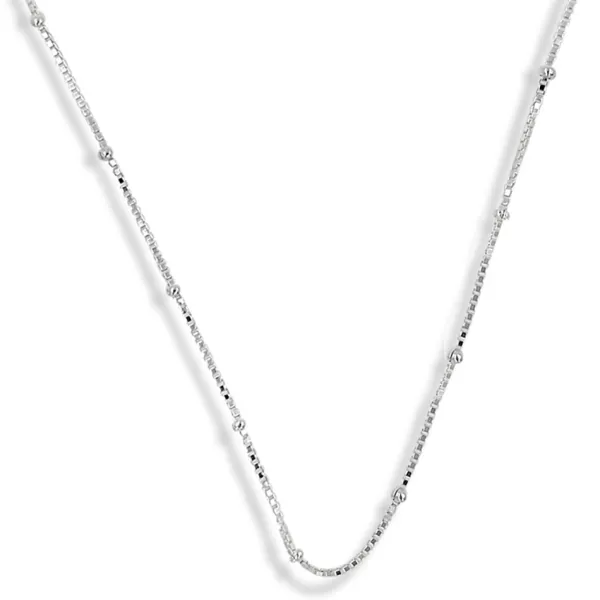 Studio Jewellery Necklaces-Silver Dot Box Chain Necklace