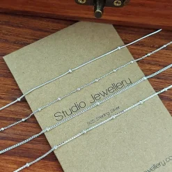 Studio Jewellery Necklaces-Silver Dot Box Chain Necklace