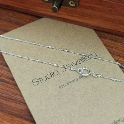 Studio Jewellery Necklaces-Silver Dot Cable Chain Necklace