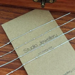 Studio Jewellery Necklaces-Silver Dot Cable Chain Necklace