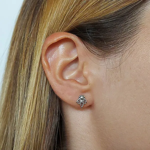 Studio Jewellery Earrings | Stud Earrings-Silver Mandala Flower Earrings Studs