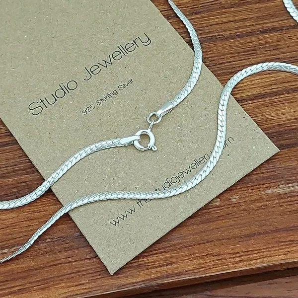Studio Jewellery Necklaces-Silver Serpent Necklace
