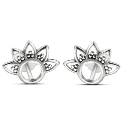 Studio Jewellery Stud Earrings | Earrings-Simple Mandala Silver Earring Studs