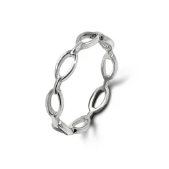 Studio Jewellery Feature & Stacker Rings | Rings-Slim Chain Silver Ring