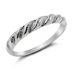 Studio Jewellery Feature & Stacker Rings | Rings-Slim Croissant Silver Ring
