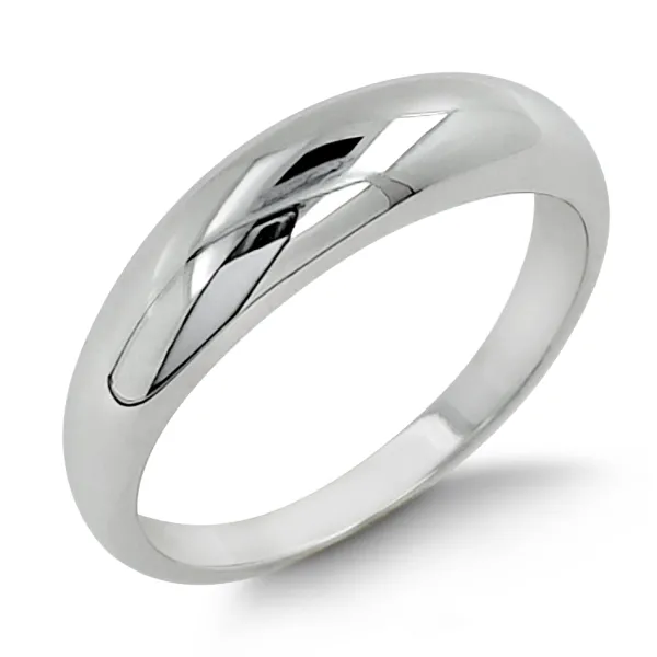 Studio Jewellery Rings-Slim Dome Silver Ring