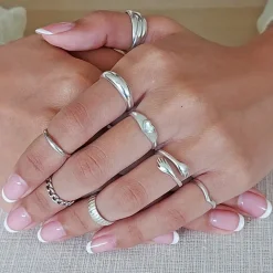 Studio Jewellery Rings-Slim Dome Silver Ring