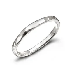 Studio Jewellery Feature & Stacker Rings | Rings-Slim 2mm Hammered Stacker Band