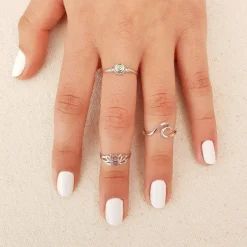 Studio Jewellery Gem Stone Rings | Rings-Small Abalone Shell Silver Ring