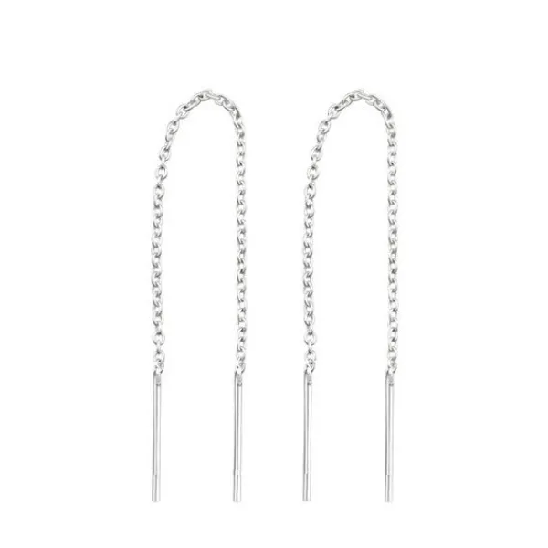 Studio Jewellery Earring Jackets And Threaders | Earrings-Small Bar Threader Silver Earrings