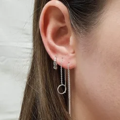 Studio Jewellery Earring Jackets And Threaders | Earrings-Small Bar Threader Silver Earrings