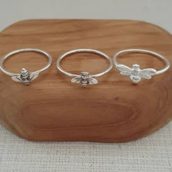 Studio Jewellery Feature & Stacker Rings | Rings-Small Bee Silver Ring