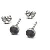 Studio Jewellery Stud Earrings | Earrings-Small Black Silver Stud Earrings