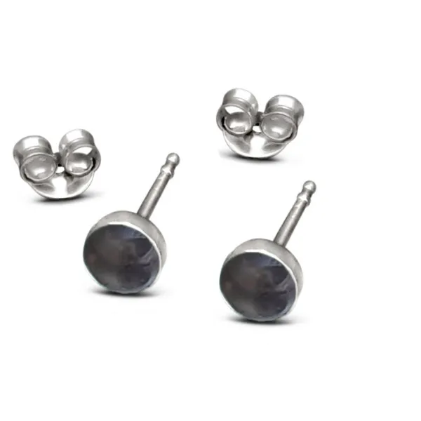 Studio Jewellery Stud Earrings | Earrings-Small Black Silver Stud Earrings