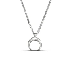 Studio Jewellery Necklaces-Small Crescent Moon Silver Necklace