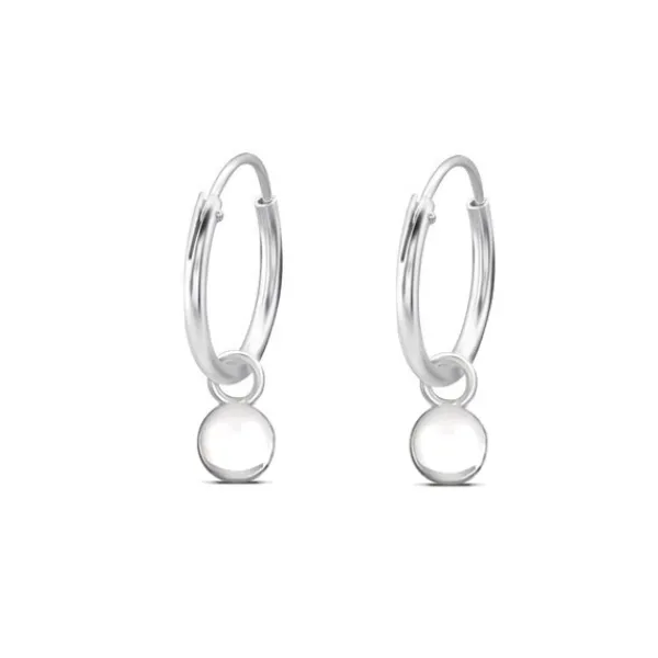 Studio Jewellery Hoop Earrings | Earrings-Small Disc Hoop Charm Earrings