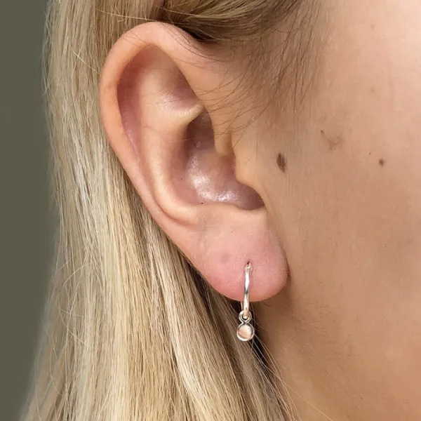Studio Jewellery Hoop Earrings | Earrings-Small Disc Hoop Charm Earrings