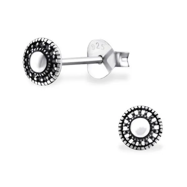 Studio Jewellery Stud Earrings | Earrings-Small Dome Silver Earrings Studs