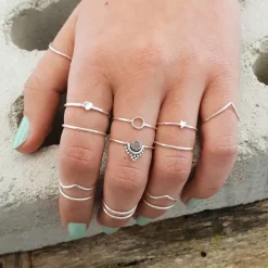 Studio Jewellery Feature & Stacker Rings | Rings-Small Hollow Circle Silver Ring