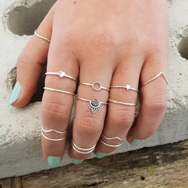 Studio Jewellery Feature & Stacker Rings | Rings-Small Hollow Circle Silver Ring