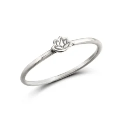 Studio Jewellery Feature & Stacker Rings | Rings-Small Lotus Silver Ring